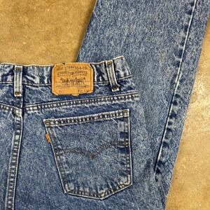 Vtg Levi's 505 80s Men's Acid‎ Wash Jeans USA Made Altered W33 L24